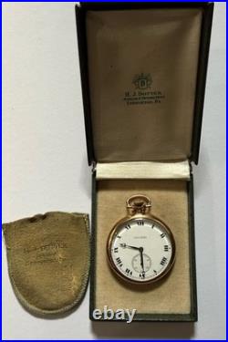 Antique 1920 Hallmark 12/14s 17j Pocket Watch Model 4 Grade 504 Gold Case- Runs