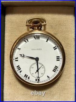 Antique 1920 Hallmark 12/14s 17j Pocket Watch Model 4 Grade 504 Gold Case- Runs