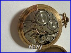 Antique 1920 Hallmark 12/14s 17j Pocket Watch Model 4 Grade 504 Gold Case- Runs