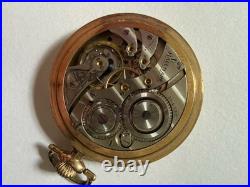 Antique 1920 Hallmark 12/14s 17j Pocket Watch Model 4 Grade 504 Gold Case- Runs