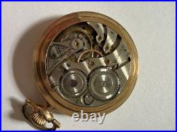 Antique 1920 Hallmark 12/14s 17j Pocket Watch Model 4 Grade 504 Gold Case- Runs