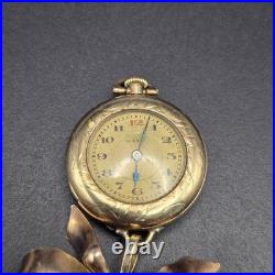 Antique 1920s Illinois Watch Case Co Ramona Gold Filled Mayo 7J Lapel Watch Bow