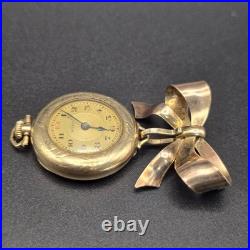 Antique 1920s Illinois Watch Case Co Ramona Gold Filled Mayo 7J Lapel Watch Bow