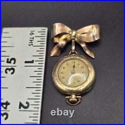 Antique 1920s Illinois Watch Case Co Ramona Gold Filled Mayo 7J Lapel Watch Bow