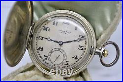 Antique 1920s Tissot & Fils Locle Hunter Case Swiss Thin Pocket Watch 15j