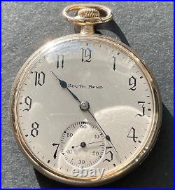 Antique 1921 South Bend Grade 429 Pocket Watch Gold Filled Case 12s 19j USA