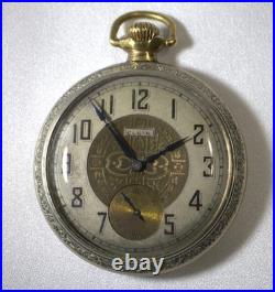 Antique 1924 Elgin Pocket Watch Art Deco Works 16s Open Face