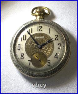 Antique 1924 Elgin Pocket Watch Art Deco Works 16s Open Face