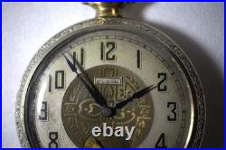 Antique 1924 Elgin Pocket Watch Art Deco Works 16s Open Face
