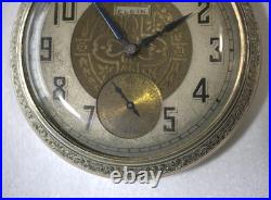 Antique 1924 Elgin Pocket Watch Art Deco Works 16s Open Face