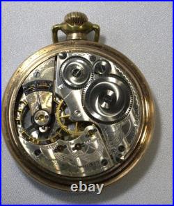Antique 1924 Elgin Pocket Watch Art Deco Works 16s Open Face