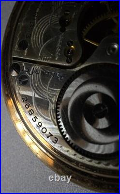 Antique 1924 Elgin Pocket Watch Art Deco Works 16s Open Face