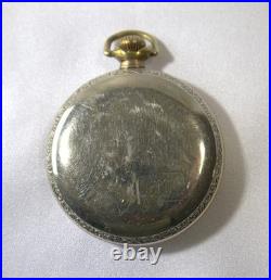 Antique 1924 Elgin Pocket Watch Art Deco Works 16s Open Face