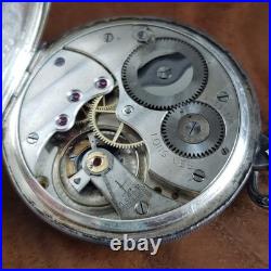 Antique 1925 Longines Pocket Watch Manual Wind, 0.900 Silver Case, Swiss Made