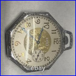 Antique 1929 ELGIN Pocket Watch Grade 301, 12s, 7j Model 2 Octagon Case Fancy