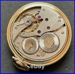 Antique 1938 Waltham Crescent St Colonial Pocket Watch Running GF Case 12s 17j