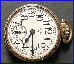Antique 1949 Elgin Grade 575 Pocket Watch 10K RGP Case Montgomery Dial 16s 17j