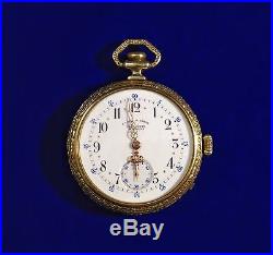 Antique 19th Century A Lange & Sohne Glashutte Pocket Watch Gold Skeleton Case