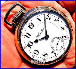 Antique 21 Jewel 18 Sz. Salesman Display Case Railroad Pocket Watch Hamilton 940