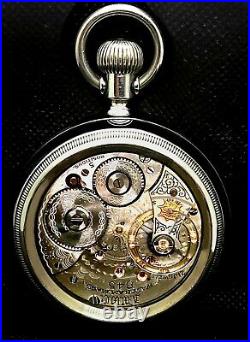 Antique 21 Jewel Display Case 18 Size Lever Set Pocket Watch Waltham 845 Working
