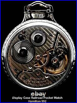 Antique 21 Jewel Salesman Display Case Pocket Watch Hamilton 992 Working Great