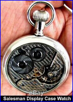 Antique 21 Jewel Salesman Display Case RR Pocket Watch Hamilton 992-L Working
