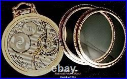 Antique 21 Jewels Display Case Pocket Watch Hamilton 992-B Railway Special