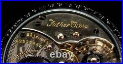 Antique 21 Jewels Silver Plated Display Case RR Pocket Watch Elgin FATHER TIME