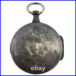 Antique 40mm Charles Cooke Pocket Watch Case for Key Sterling Silver with Dial