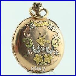 Antique 42mm Crescent Tri Colored Hunter Pocket Watch Case 6Size 10k Gold Filled