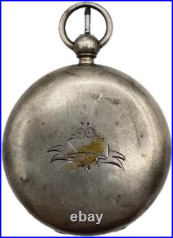 Antique 46mm F&K Hunter Pocket Watch Case for Key Wind Sterling Early American