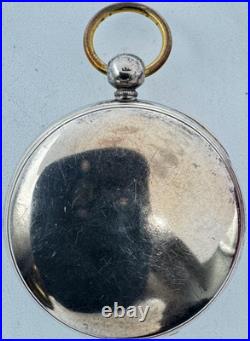 Antique 49.5mm English Key Wind Fusee Pocket Watch Case Sterling Silver