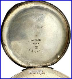 Antique 50mm 16S Dueber Pocket Watch Case for Key Wind 50mm Coin Silver USA