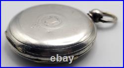 Antique 52mm Key Wind Hunter Pocket Watch Case Fine Silver Crown Mark JG SB11E