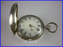 Antique 53mm English Verge Fusee keywind pocket watch. 1855. Lovely Hunter case