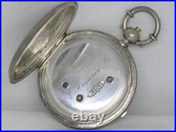 Antique 57mm Huguenin 1/4 Jump Seconds Pocketwatch, Original Case, Running