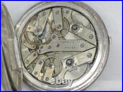 Antique 57mm Huguenin 1/4 Jump Seconds Pocketwatch, Original Case, Running