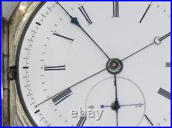 Antique 57mm Huguenin 1/4 Jump Seconds Pocketwatch, Original Case, Running