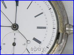 Antique 57mm Huguenin 1/4 Jump Seconds Pocketwatch, Original Case, Running