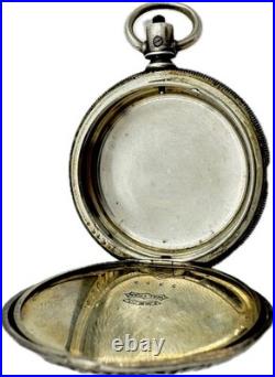 Antique 6 Size Waltham Rare Star Pattern Hunter Pocket Watch Case Coin Silver