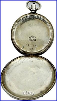 Antique 6 Size Waltham Rare Star Pattern Hunter Pocket Watch Case Coin Silver