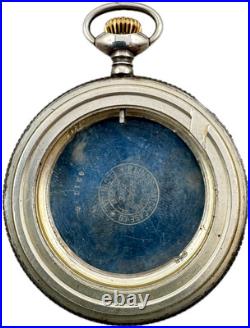 Antique 6s Illinois Beaded Floral Open Face Pocket Watch Case Sterling Silver