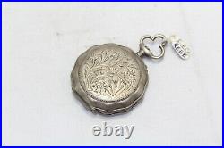 Antique. 800 Silver European Ladies Pocket Watch Engraved Only Case C647