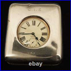 Antique 8 Days Swiss Made Pocket Watch in British Sterling Case WC Free Ship