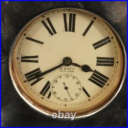 Antique 8 Days Swiss Made Pocket Watch in British Sterling Case WC Free Ship