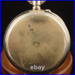 Antique 8 Days Swiss Made Pocket Watch in British Sterling Case WC Free Ship