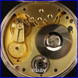 Antique 8 Days Swiss Made Pocket Watch in British Sterling Case WC Free Ship