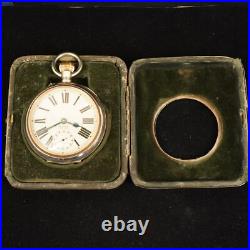 Antique 8 Days Swiss Made Pocket Watch in British Sterling Case WC Free Ship