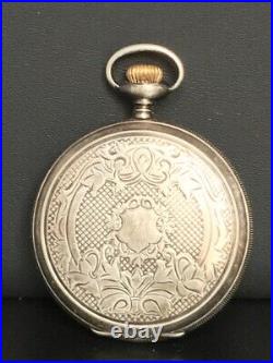Antique 925 Sterling Silver Hc''standard U. S. A.'' Pocket Watch. Case By Illinois