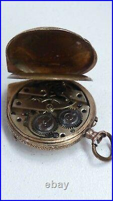 Antique 9 Ct Gold Engraved Pear Case Fob Watch In Watch Box Levinson Sons Perth